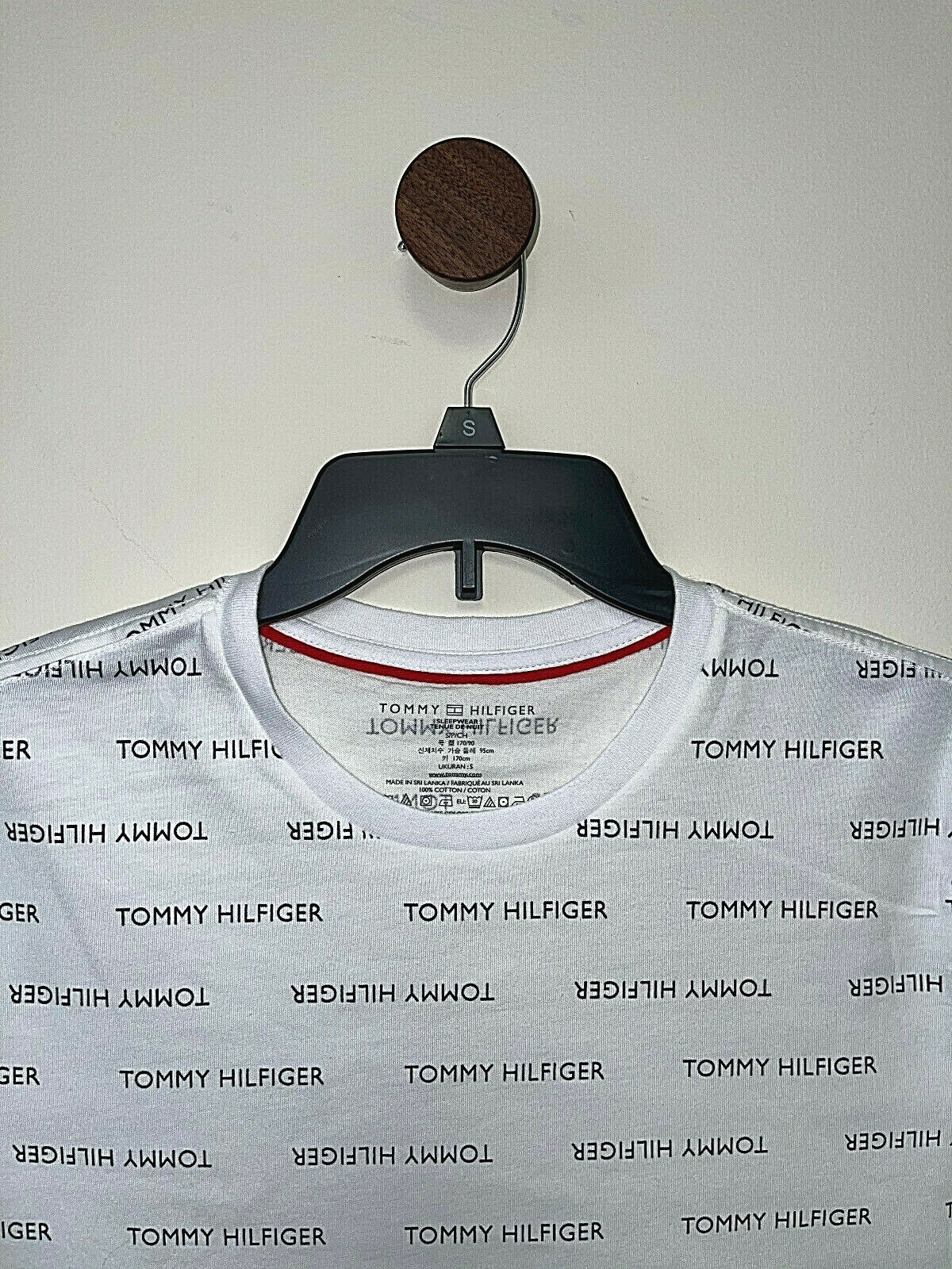 Mens Tommy Hilfiger Logo Print T-Shirt White Cotton Lounge Tee NEW gallery