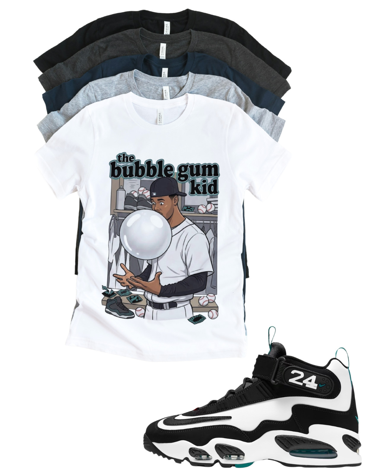OG Sneaker Matching Tshirt for Griffey Bubble Gum Freshwater Sneaker Match Tee gallery