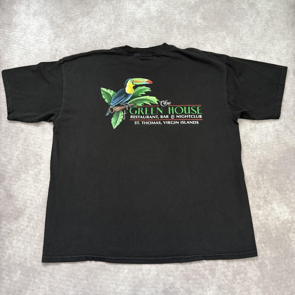 Vintage Green House St Thomas Virgin Islands Shirt Mens XL Toucan Bar