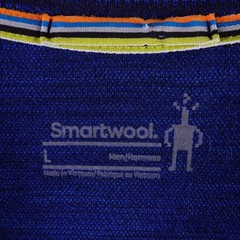 Smartwool Mens Blue Space Dye 100% Merino Wool Long Sleeve Base Layer Top L