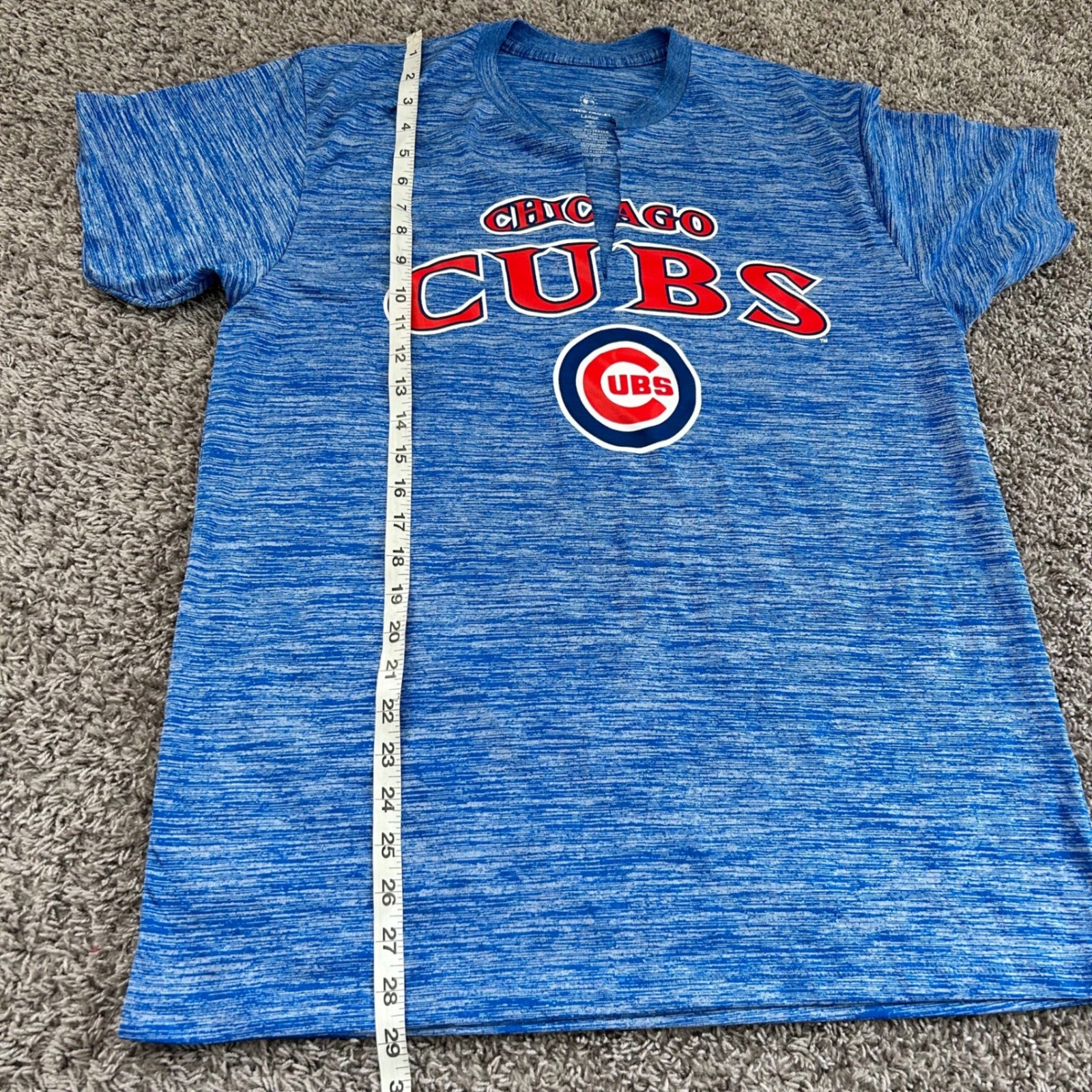 Chicago Cubs Baseball T Shirt Blue Heathered Short Sleeve Mens Large gallery