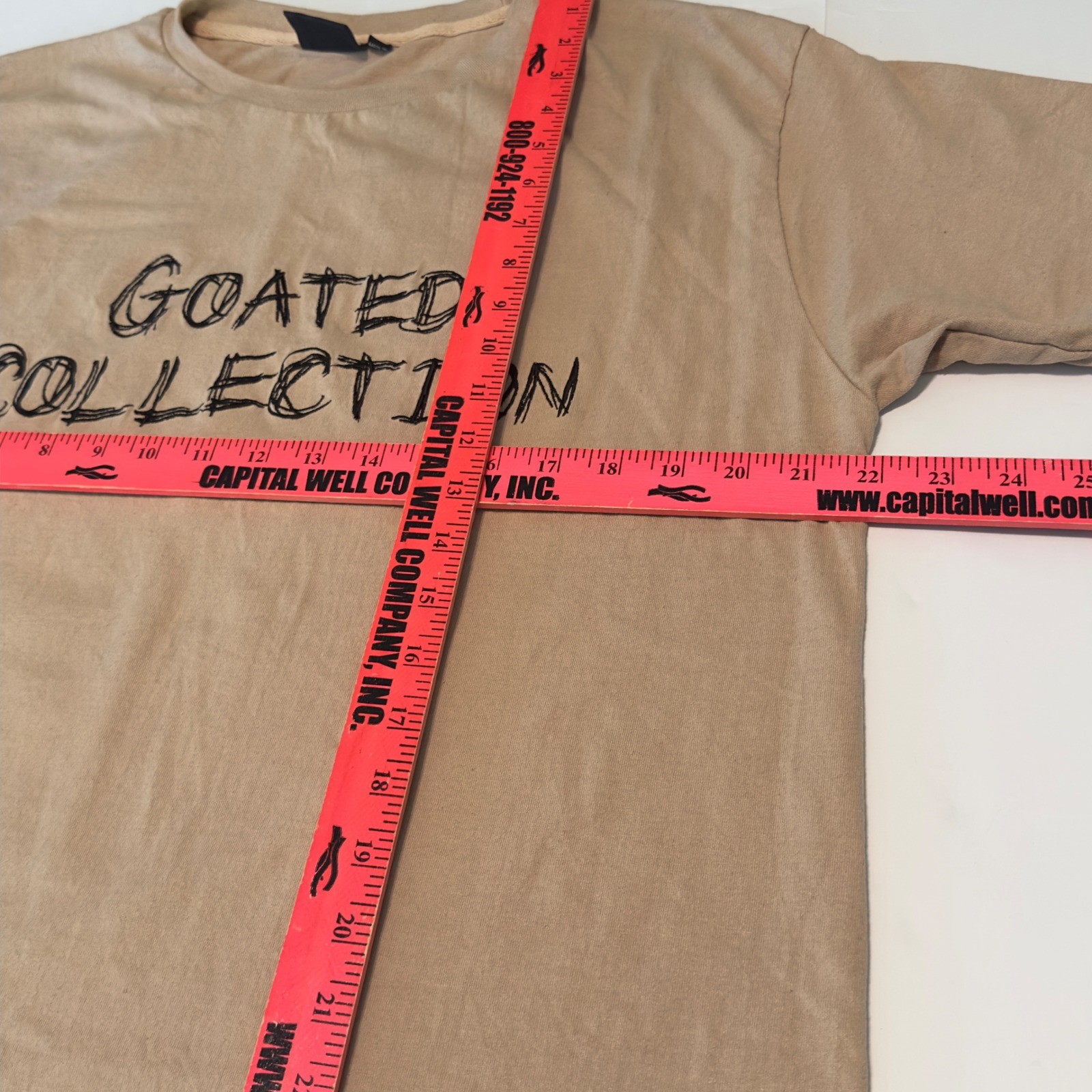 Goated Collection Tan Graphic T-Shirt Mens Large Streetwear Goat Rose Chain Tee gallery