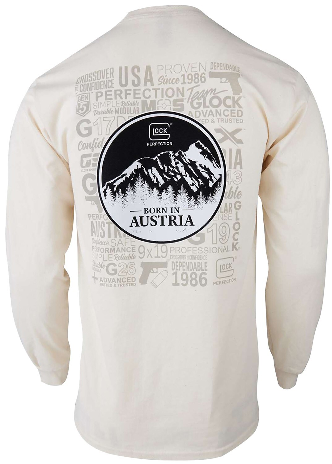 GLOCK Born In Austria Pre-Shrunk Cotton Long Sleeve- Tan gallery