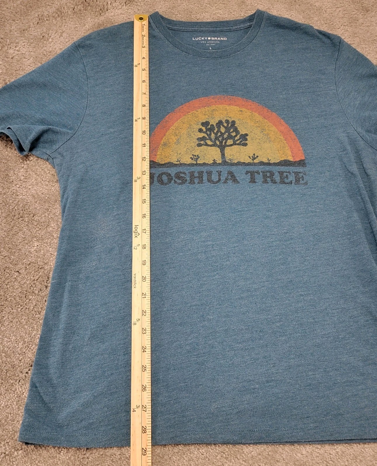 Lucky Brand Los Angeles Large T-Shirt Blue Joshua Tree Cotton Polyester Rayon gallery