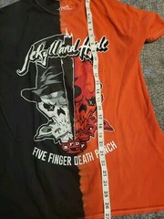 Five Finger Death Punch FFDP Tie Dye Shirt Orange Black Jekyll and Hyde Small S
