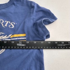 Harry Potter Hogwarts Crest Blue Graphic T-Shirt Size M 100% Cotton Tee Gold