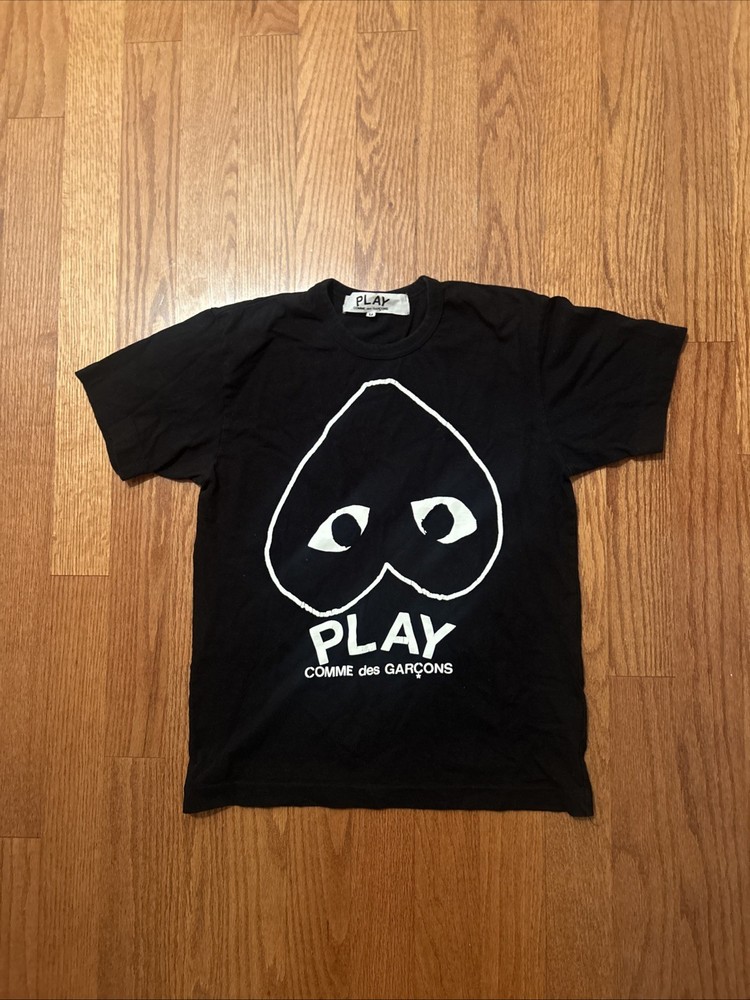 Comme Des Garcons Play Heart Logo Black Cotton T-Shirt Men’s Size M