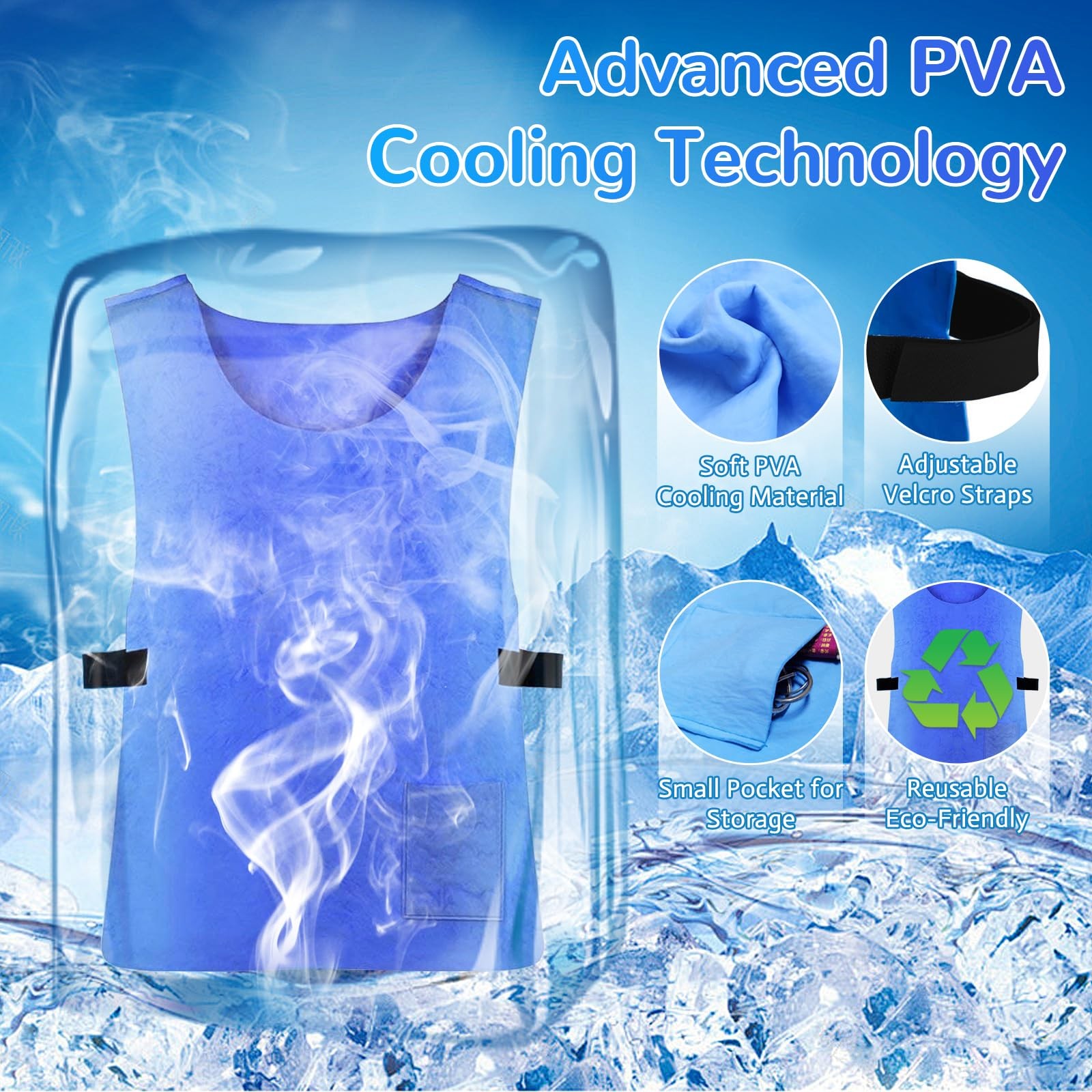 Cooling Ice Vest for Men Women Reusable, Lightweight & Sweat-Absorbent gallery