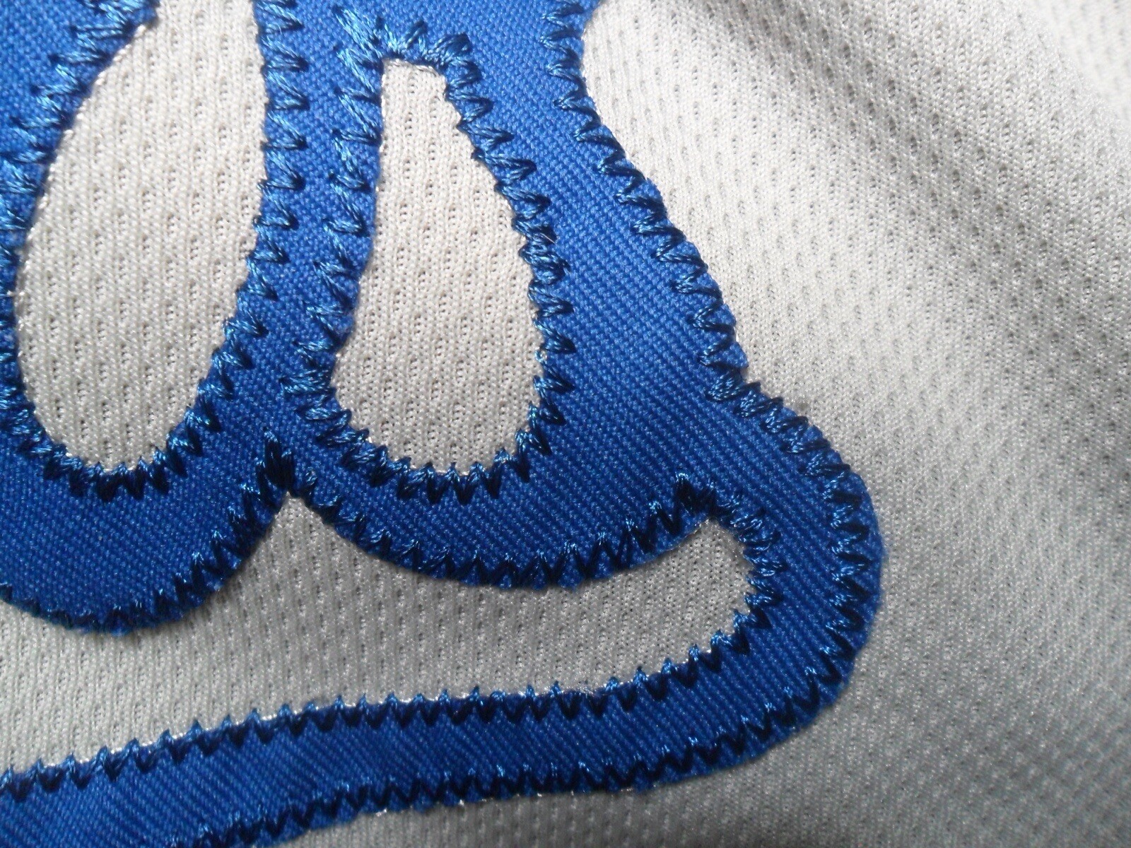 Large Vintage Dodgers 2 Tone Sewn Patches 100% Poly Waffle Knit #21 Shirt gallery