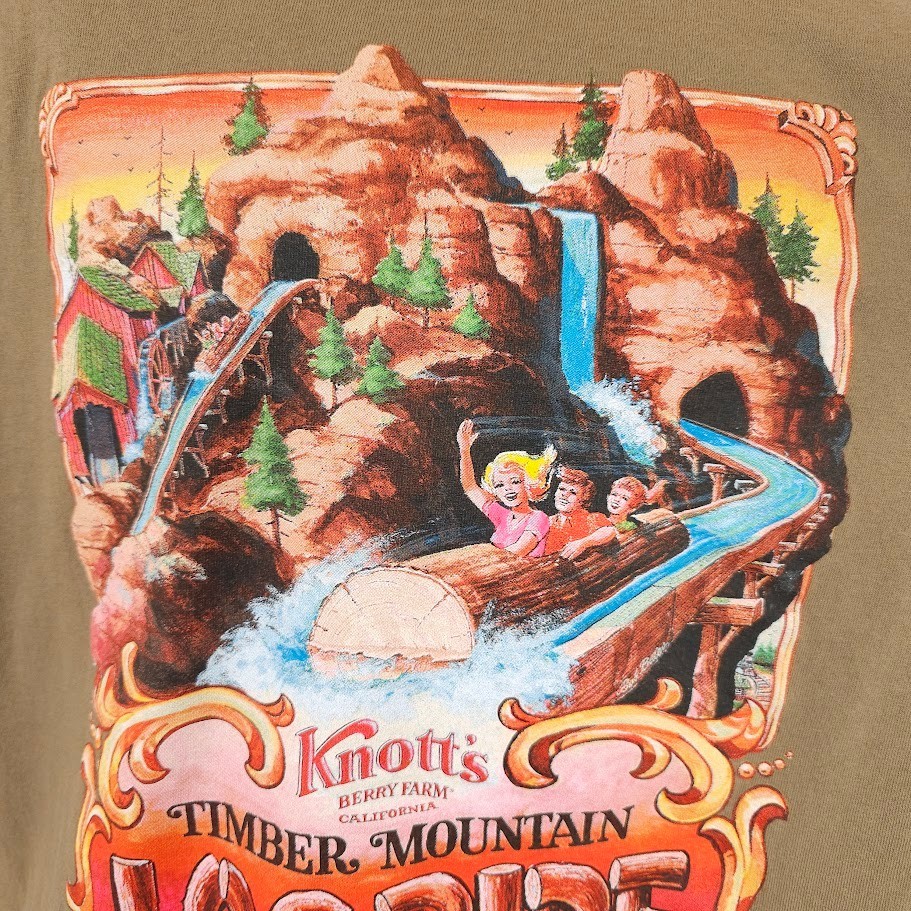 Knotts Berry Farm T Shirt Mens Size Large Brown Timber Mountain Log Ride gallery