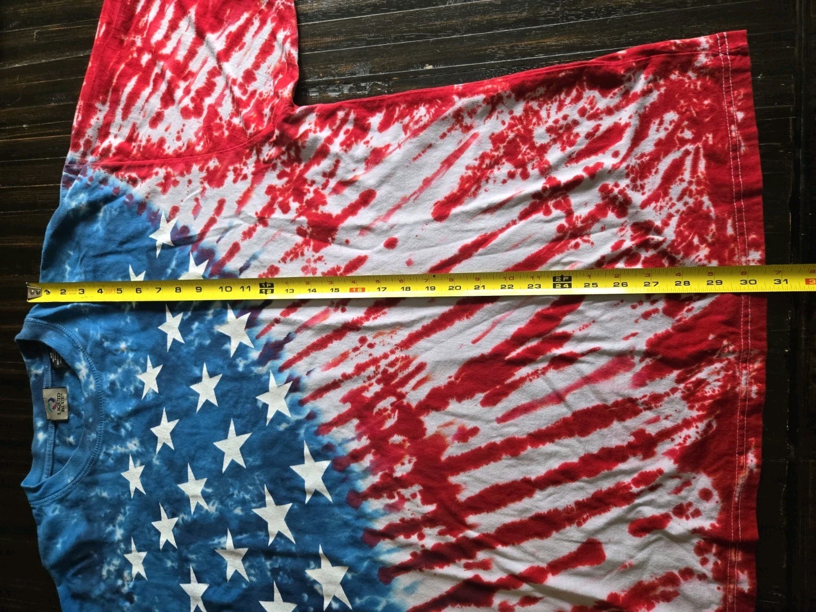 Liquid Blue American Flag Tie Dye USA All Over Print 2XL BIG Red White Blue NWOT gallery