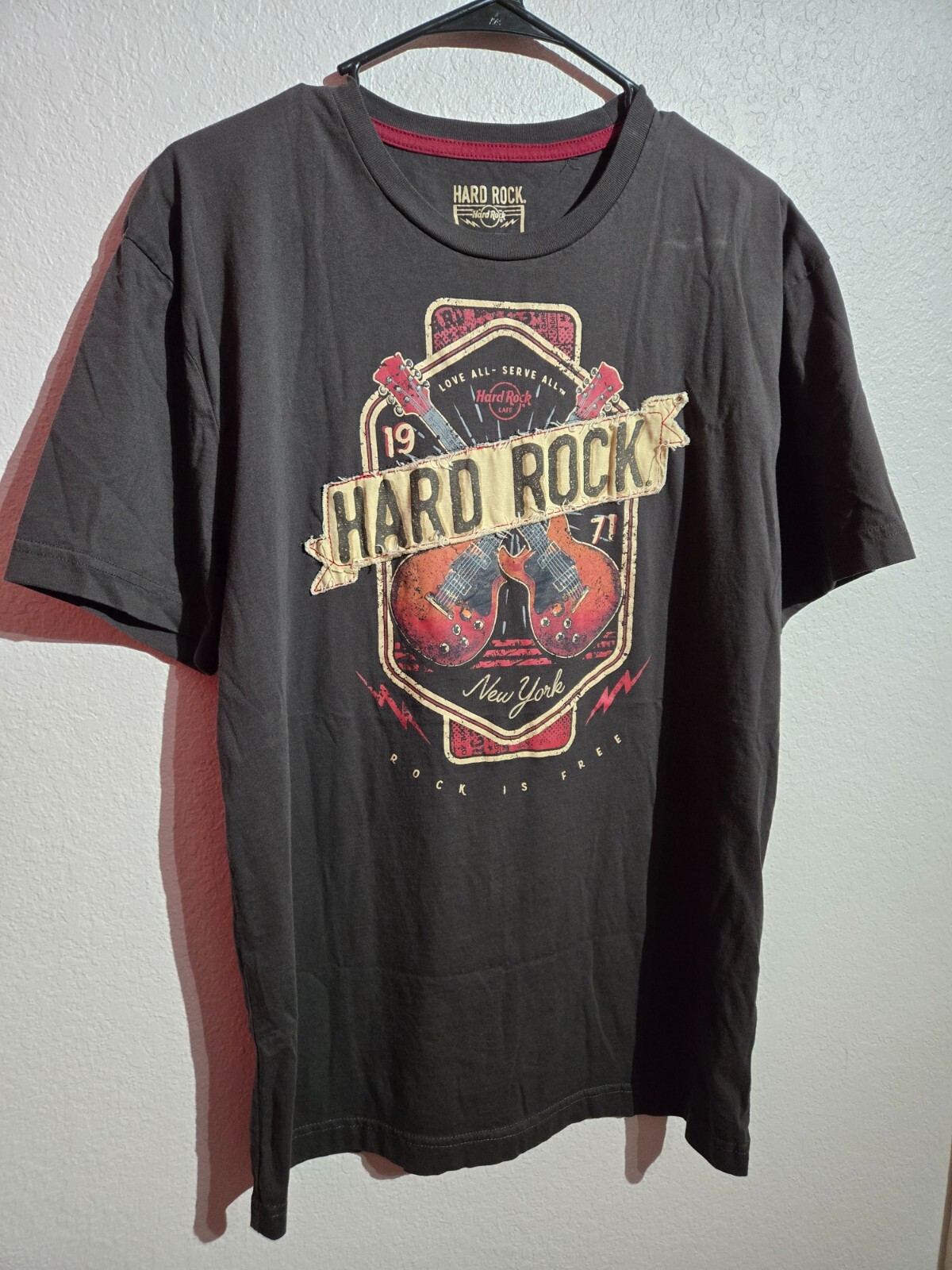 Hard Rock Cafe T-Shirt New York Men's Size Large Grey Rock & Roll Tee Shirt gallery