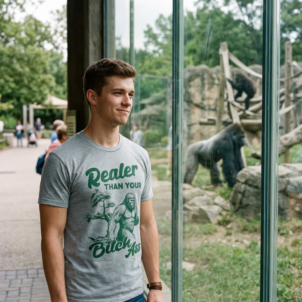 Mens Funny T Shirts Realer Than Your Bitch as Sarcastic Bigfoot Graphic Novelty gallery
