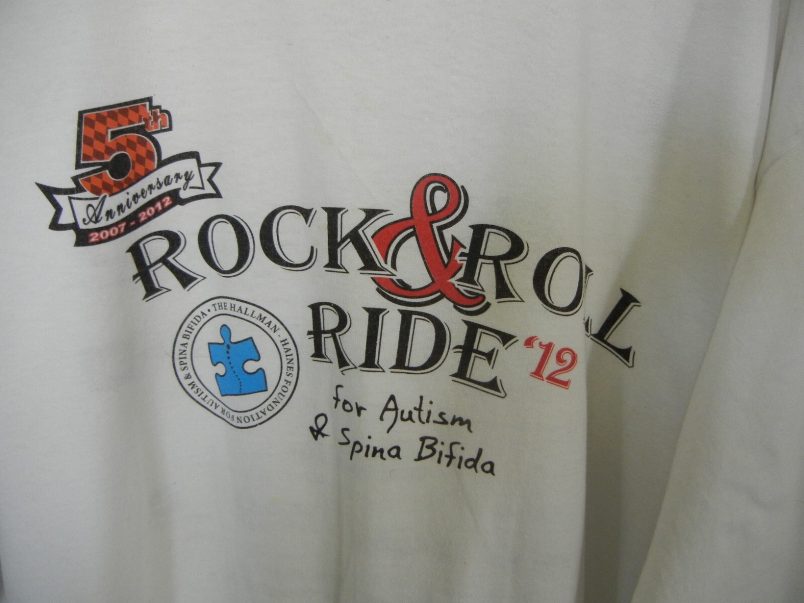 XL Long Sleeve T- Shirt/ Motorcycle Rock & Roll Ride For Spina Bifida & Autism gallery