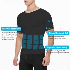 4 Pack Men Compression Undershirt Slim Tank Top Workout Vest Abdomen Body Shaper