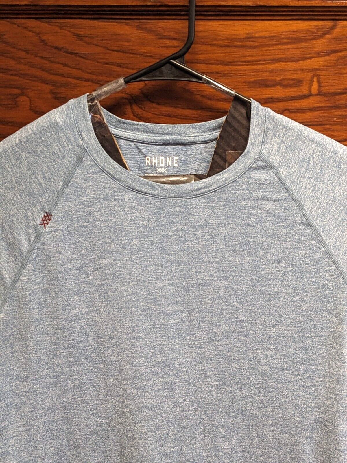 Rhone Athletic Tshirt Nylon Blend Stretch Blend Heather Blue Men L Hike Gym gallery