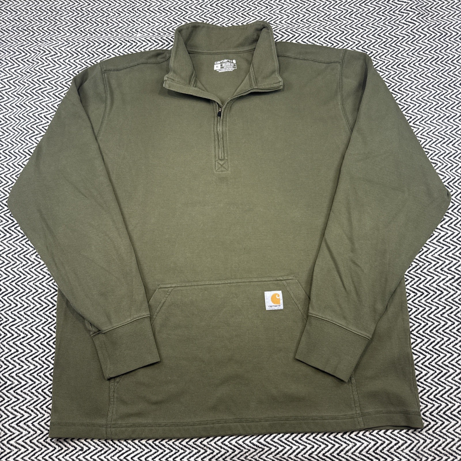 Carhartt 104428 G72 ‘Basil’ Green MENS XL Heavyweight Half-Zip LS Thermal Shirt