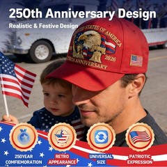 250th Anniversary USA Hat – Adjustable United States 250th Anniversary Hat Re…