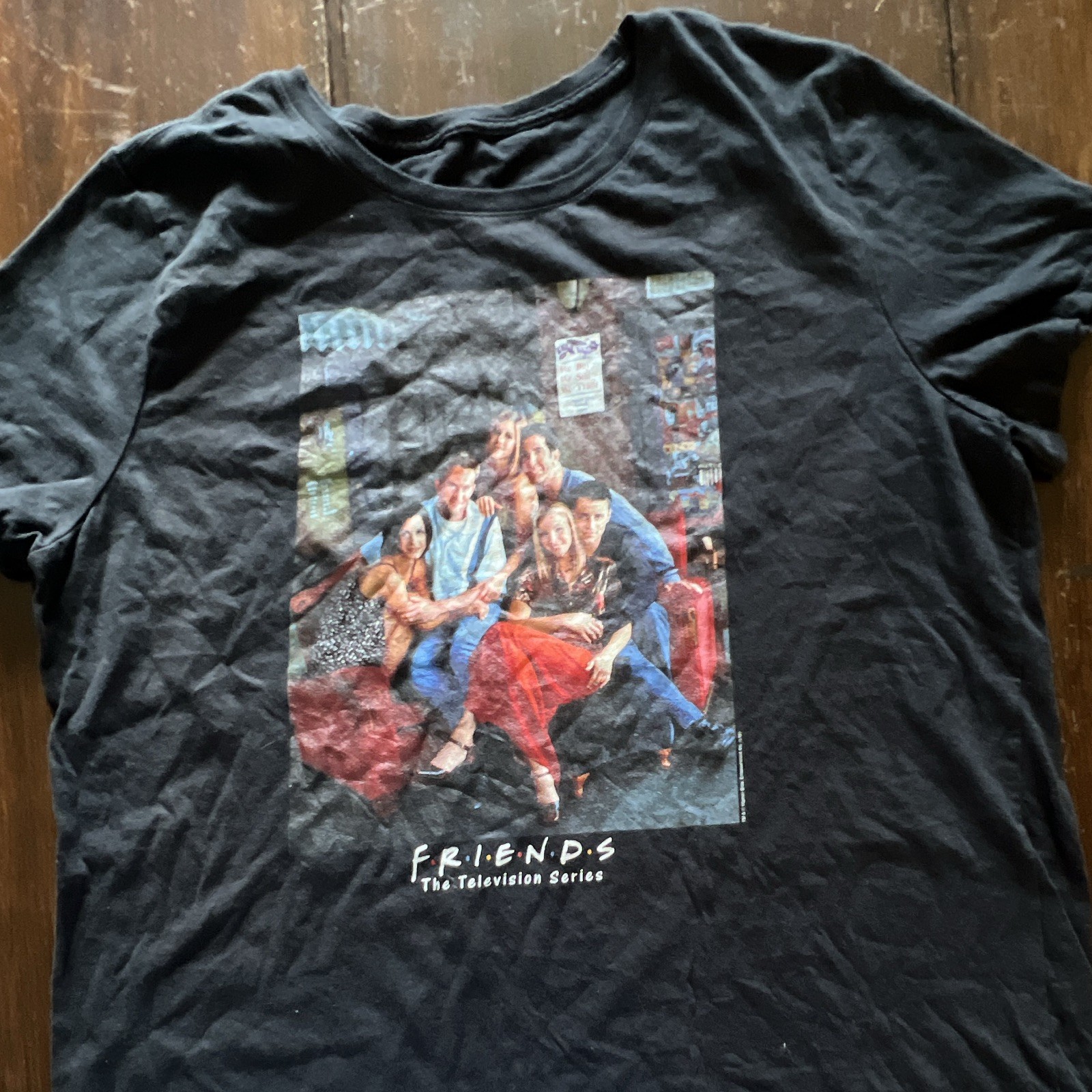 Gildan Friends TV Series Men’s XL Black Graphic Print Cotton Jersey T-Shirt
