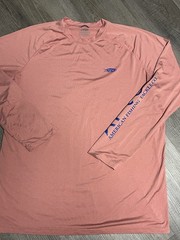 AFTCO Samurai 2 Performance Fishing Shirt in a coral pink color Size XL