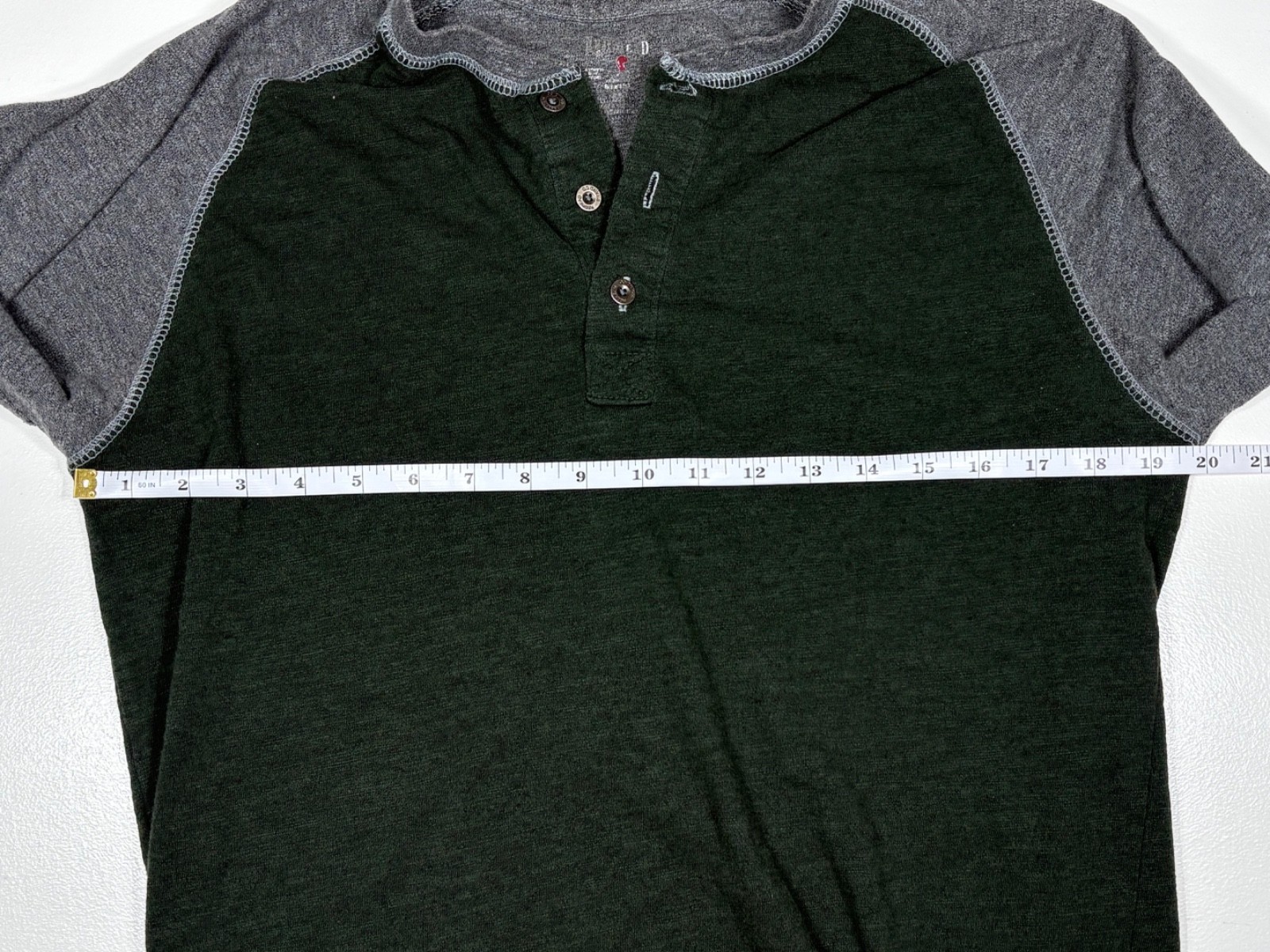 RedHead Henley Shirt Mens No Tag Long Sleeve Green Gray Outdoor Casual Layer gallery