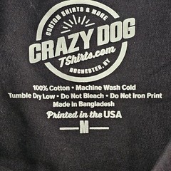 Fartled Definition Crazy Dog Black Funny Short Sleeve Cotton T-Shirt Men’s M