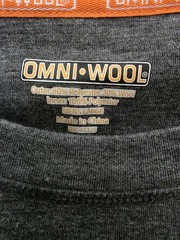 Omni-Wool Shirt Mens Large Gray Polyester Wool Crew Neck Long Sleeve Top