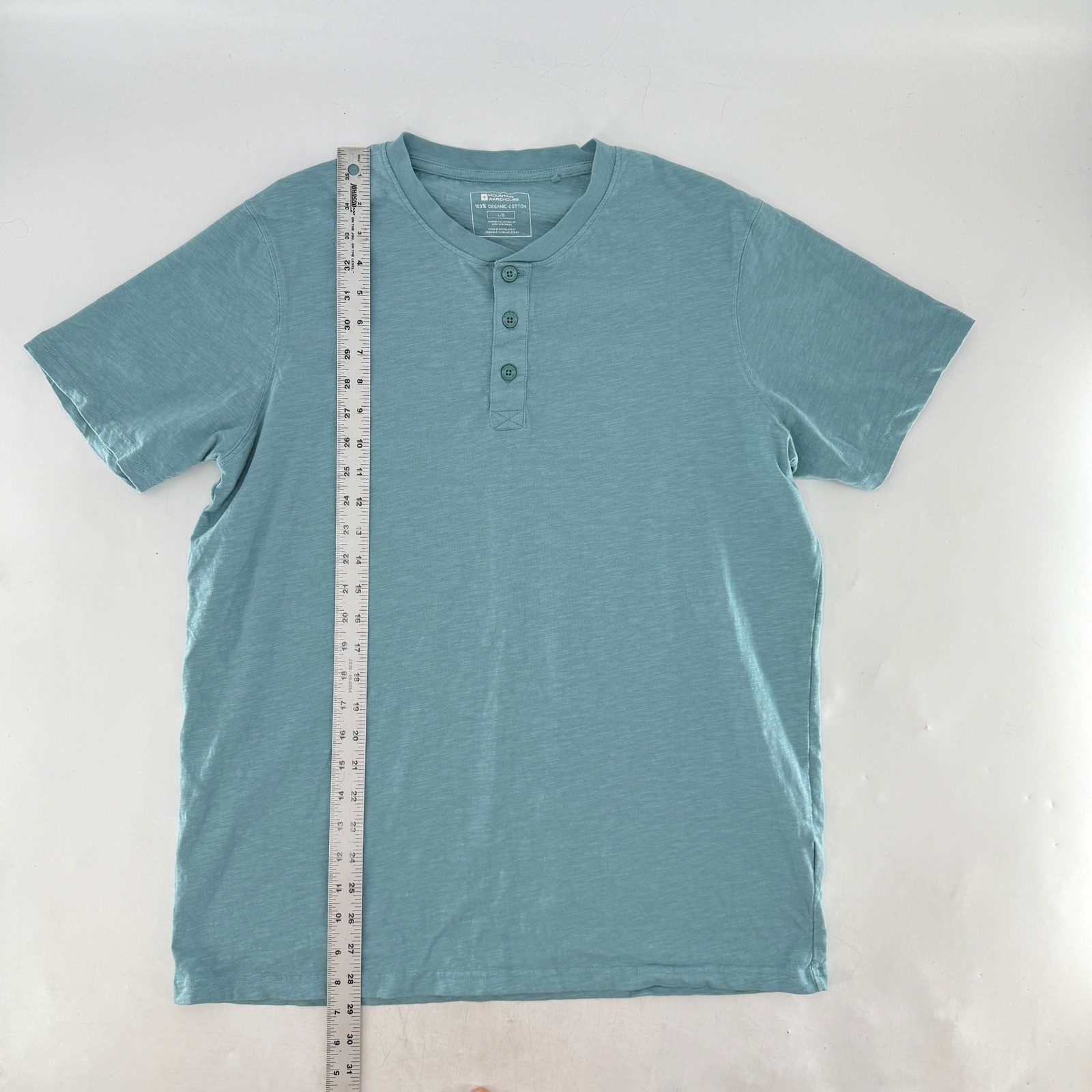 Mountain Warehouse Men's Henley Shirt Turquoise Organic Cotton Sz L Sustainable gallery