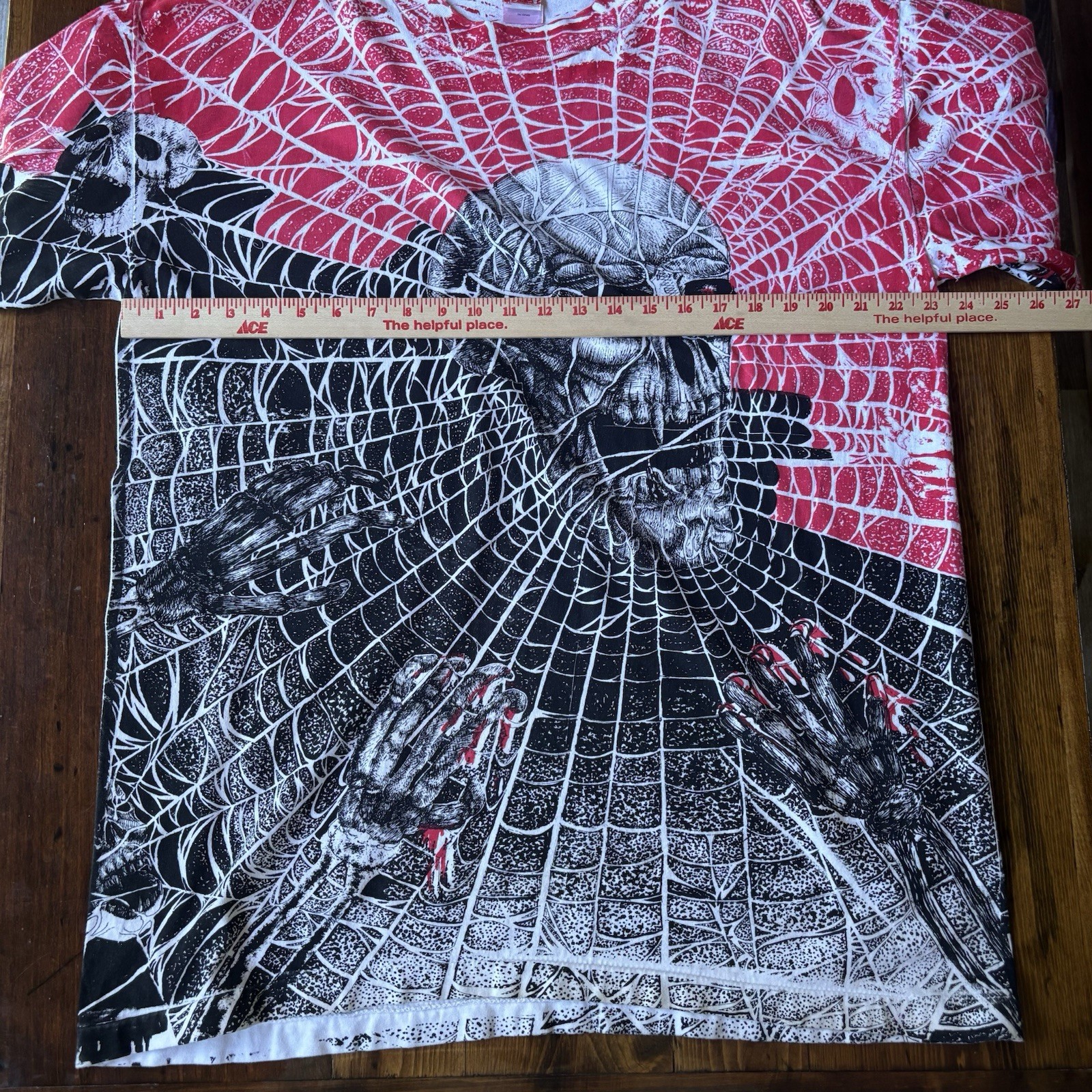 MORBID RAGS 1990s VINTAGE ALL OVER PRINT, SINGLE STITCH, LIQUID BLUE T-SHIRT gallery