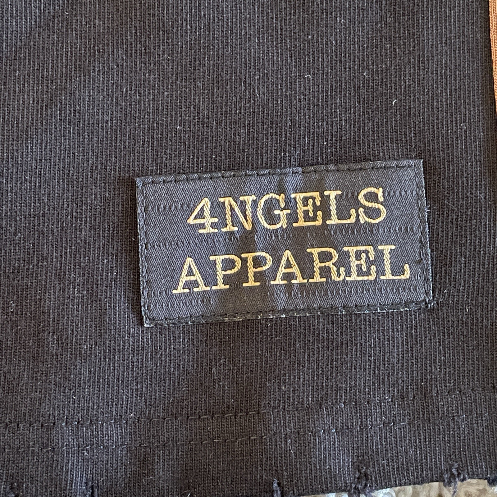 4ngels Four Angels Denim V Neck T-Shirt Streetwear Handmade Large Brown & Black gallery