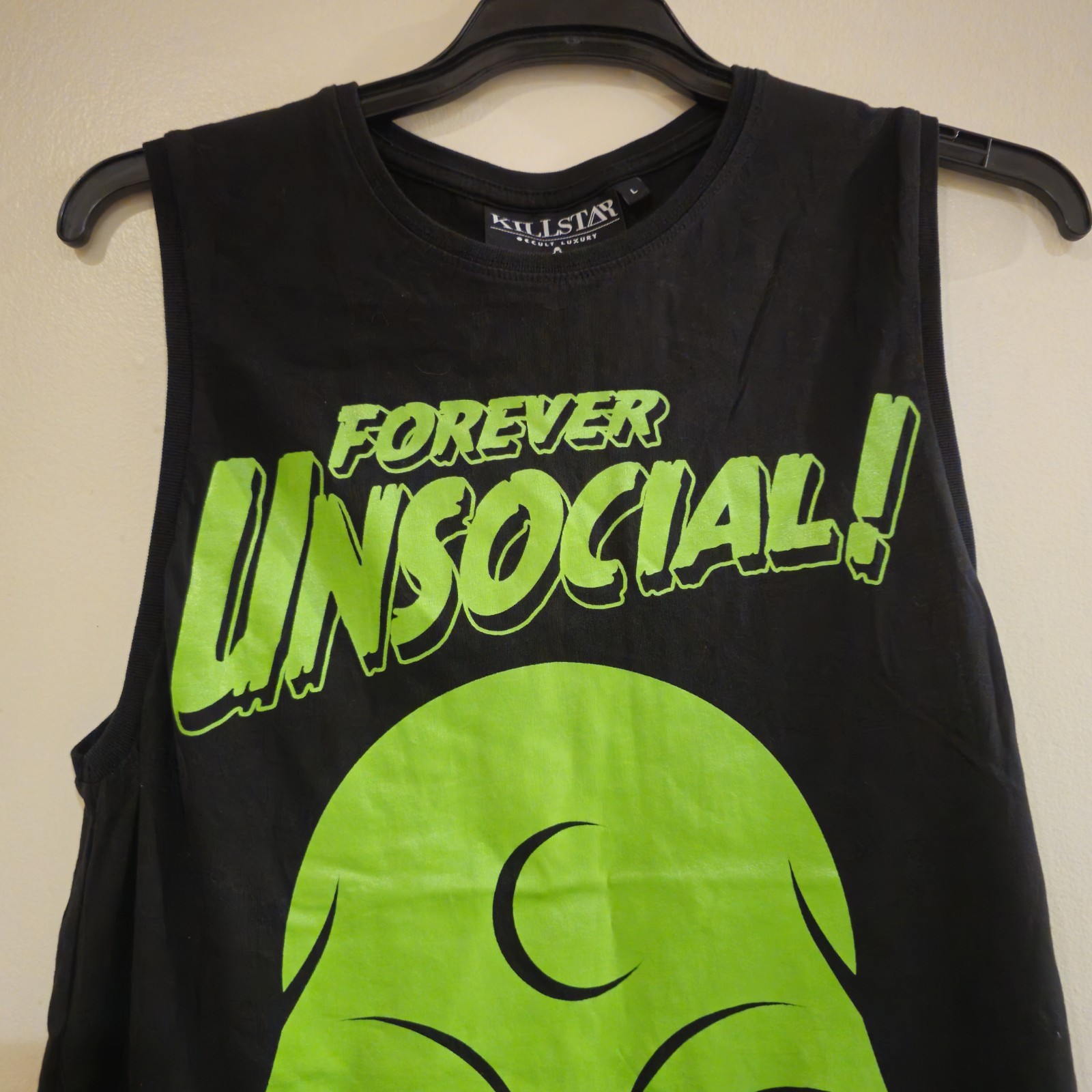 Killstar Forever Unsocial Alien Tank Top Mens Size Large Excellent Pre-owned gallery