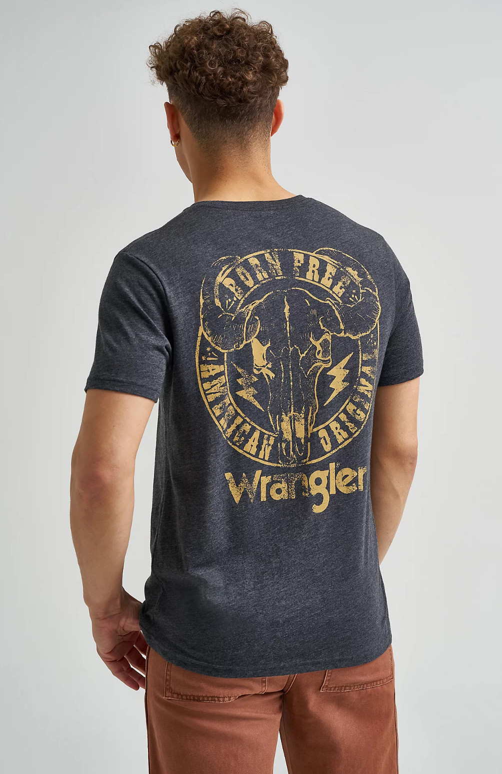 Mens Wrangler Born Free Graphic T-Shirt Short Sleeve M L XL 2XL 3XL Cotton Blend gallery
