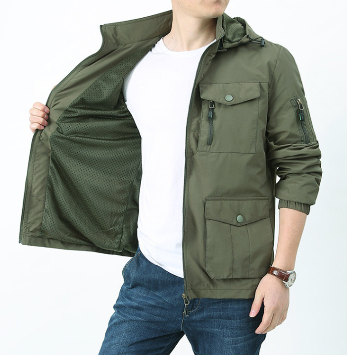 Men's new multi pocket waterproof quick drying casual outdoor jacket gallery