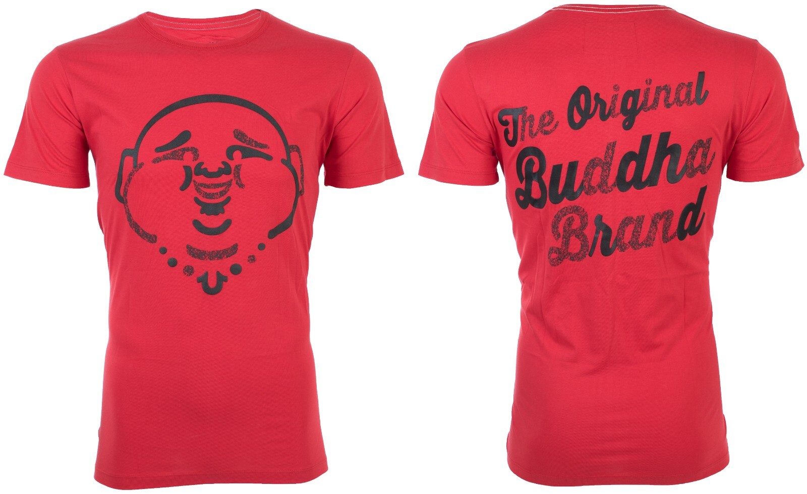 $89 TRUE RELIGION Red ORIGINAL BUDDHA FACE Short Sleeve Designer Graphic T-shirt gallery