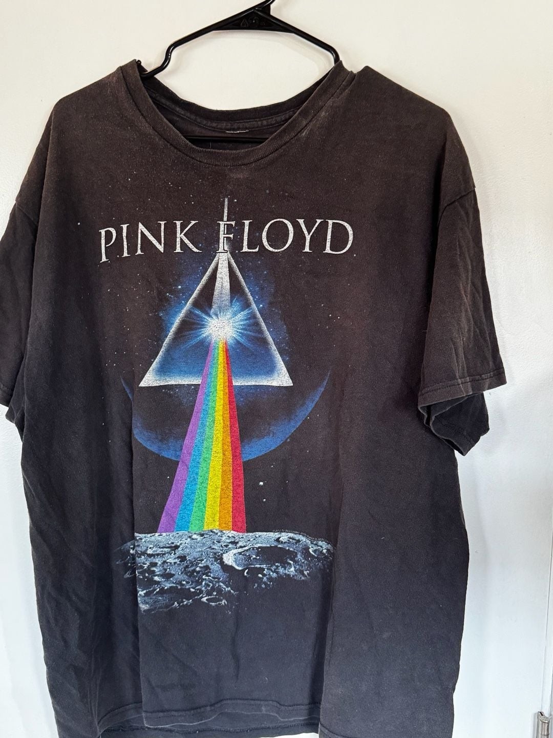 Liquid Blue Pink Floyd Dark Side of the Moon Invasion Lunar Graphic T-Shirt