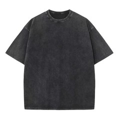 Oversized Washed T-Shirt Mens 100% Cotton Gym Fitness Loose Drop Shoulder Tee