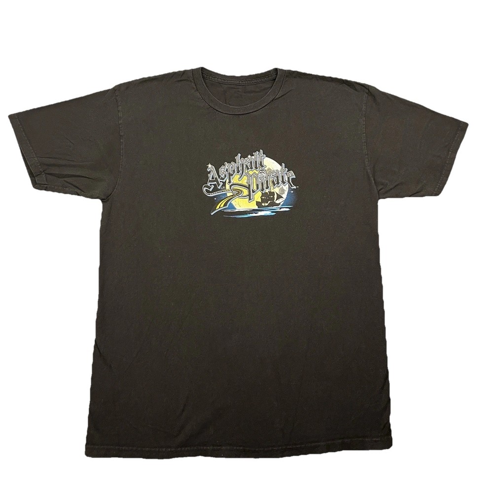 Big Rig Trucks ‘Asphalt Pirate’ Graphic Trucker T-Shirt Size XL Black BRT