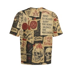 Dark Magic Spell Mystical Oversized Grimoire Cotton Tee Shirt T-Shirt Occult Hex