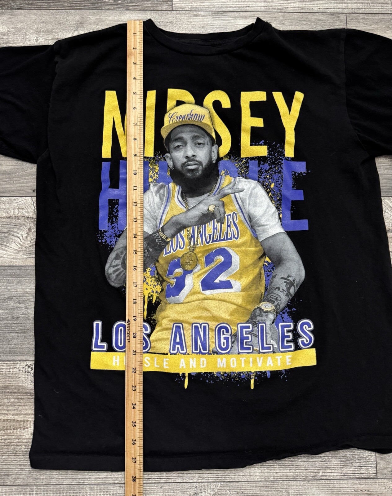 Nipsey Hussle Shirt Mens Size XL Black Los Angeles Lakers Crenshaw Hip Hop Rap gallery
