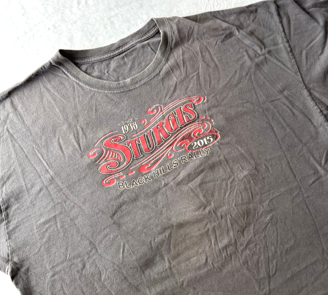 Sturgis Black Hills Rally T Shirt 2015 75th Anniversary 2XL Gray gallery