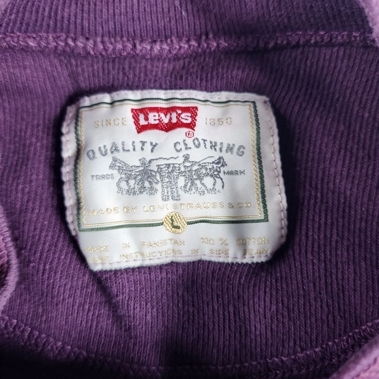 Levi's Authentic Jeanswear Mens Large Purple Thermal Henley Shirt Long Sleeve... gallery
