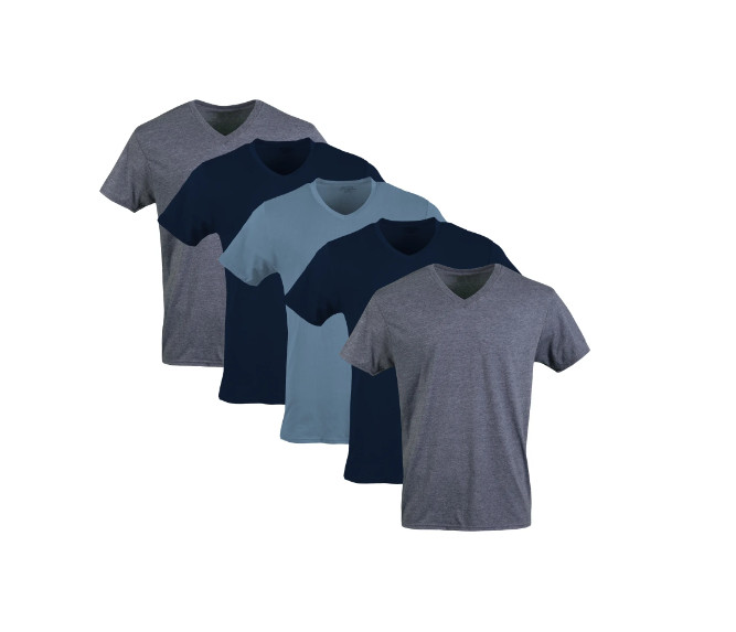 Gildan Adult Men's Short Sleeve V-Neck Assorted Color T-Shirt, 5-Pack, Sizes S-2 gallery