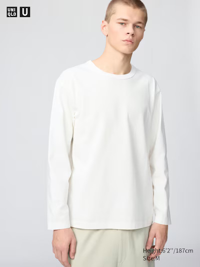New Uniqlo U Women MenWashed Cotton T-Shirt | Long Sleeve White S M 100% Cotton gallery