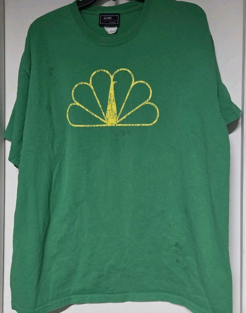 VTG NBC Store Experience Peacock Logo Green T-Shirt, Men XL