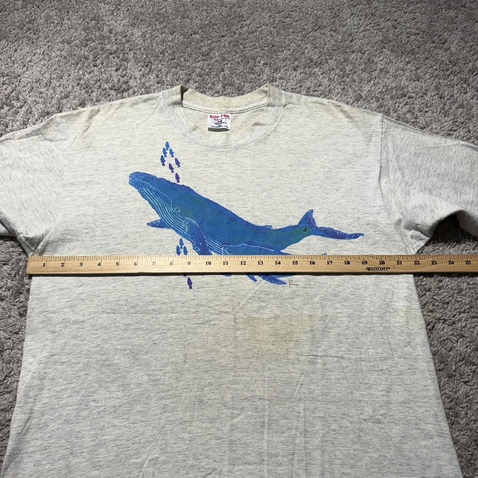 Vtg 90s Humpback Whale Harborside XL Single Stitch T-Shirt Nature Grey gallery