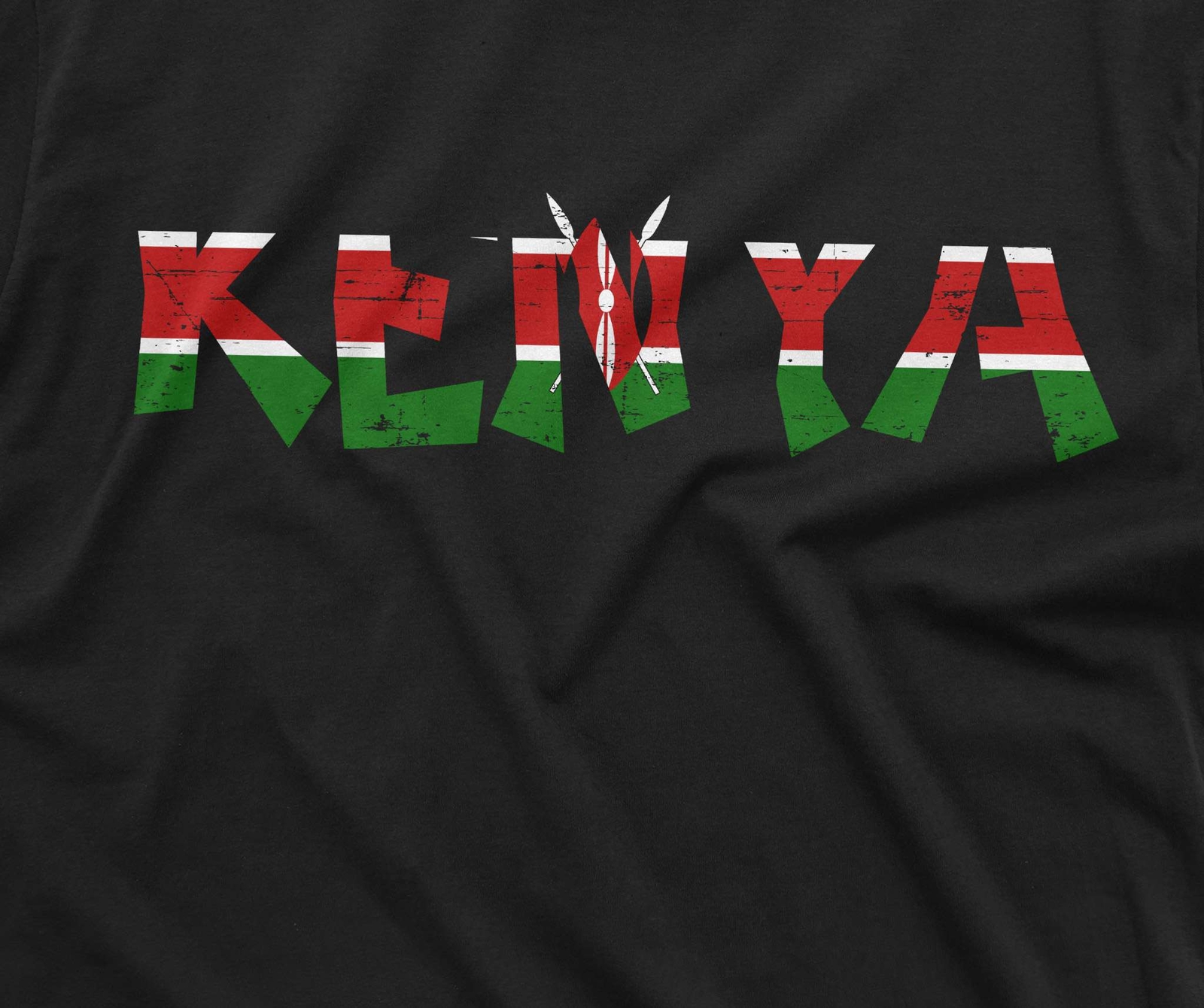 Men's Kenya T-shirt Jamhuri ya Kenya Kenyan Flag coat of arms country tee gallery