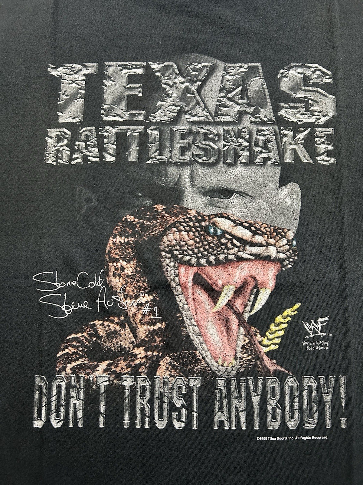Vintage WWF Stone Cold Steve Austin The Texas Rattlesnake 1999 T-Shirt Size 3XL gallery