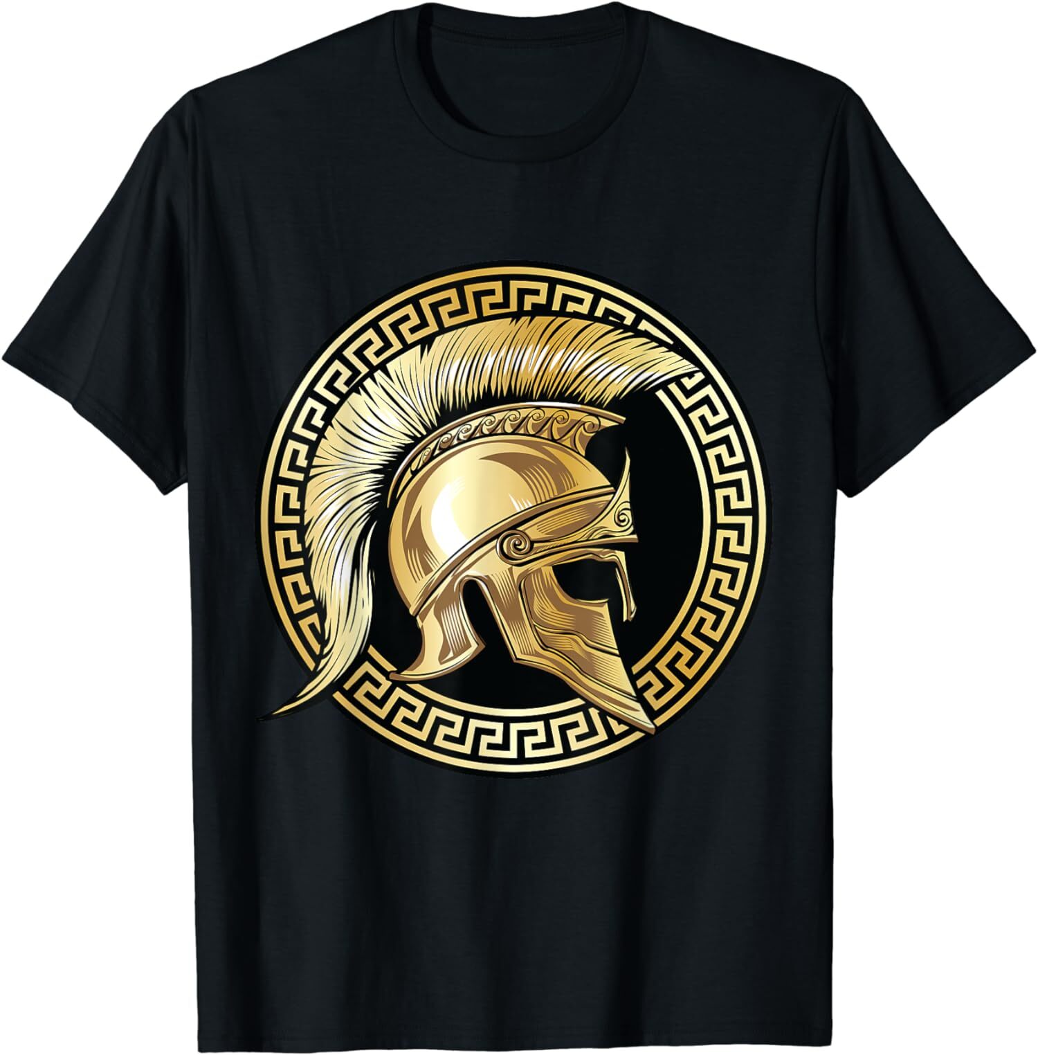 NEW LIMITED Spartan Helmet Gold Gladiator Sparta Greek Gym Workout T-Shirt