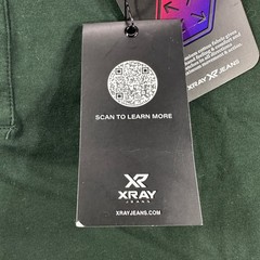 XRAY JEANS Mens Henley Shirt Hunter Green Short Sleeve Stretch Large NWT