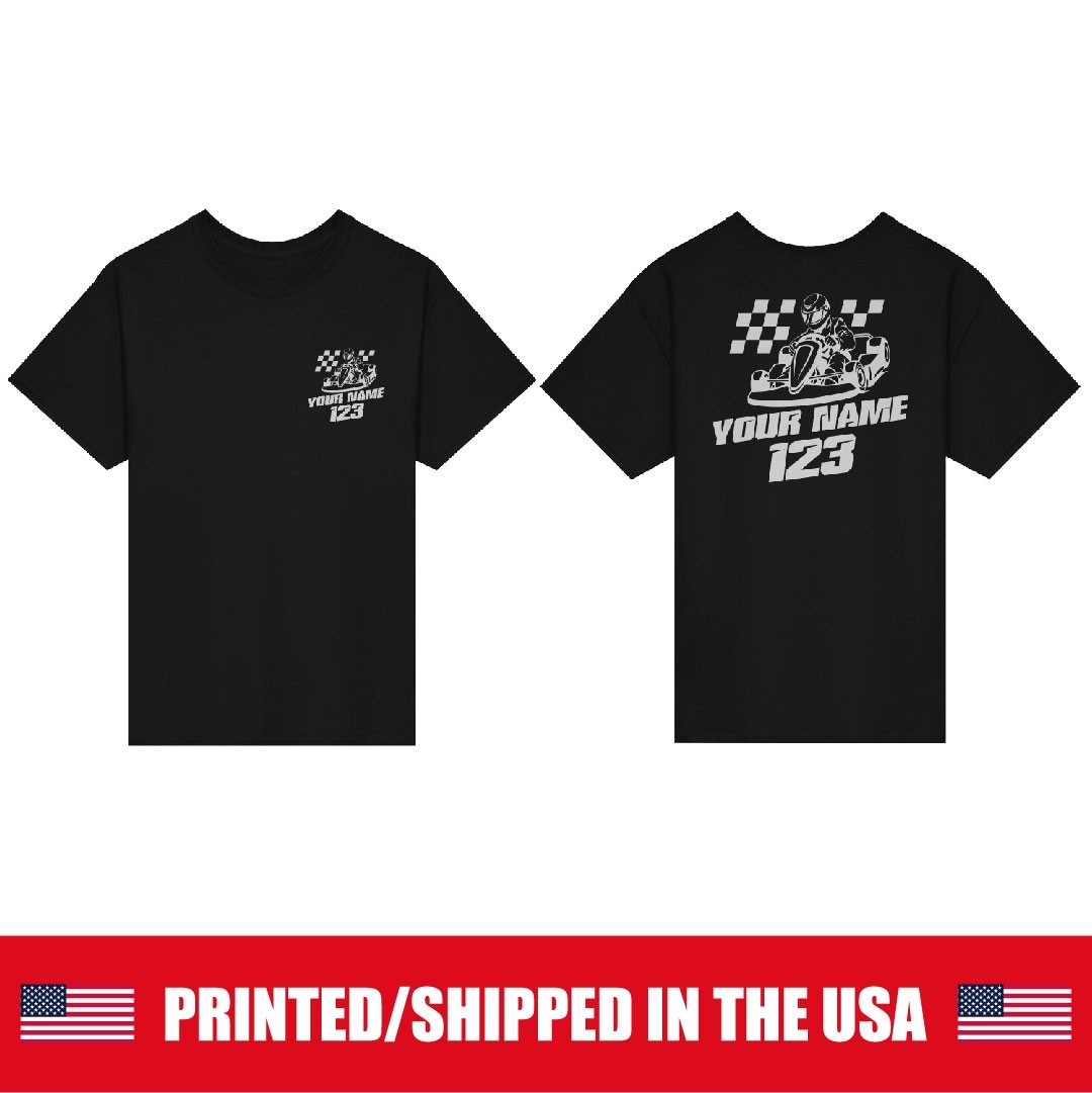 CUSTOMIZED GO KART RACING TSHIRT YOUR NAME AND NUMBER